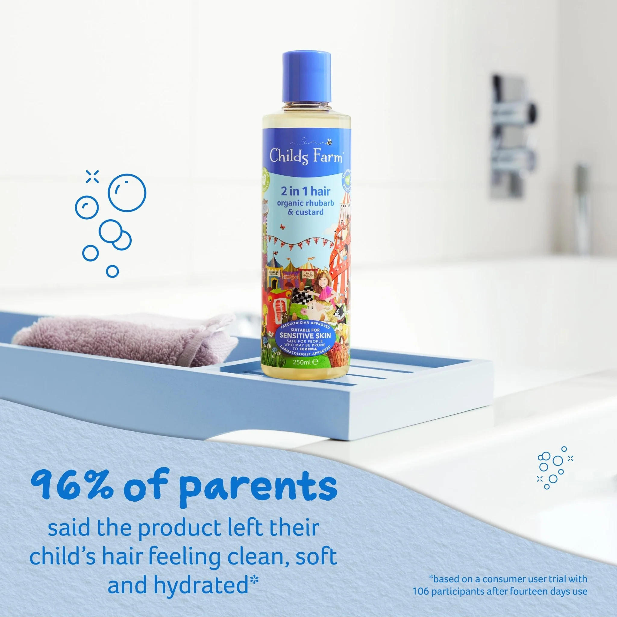 Childs Farm 2 in 1 shampoo & conditioner organic rhubarb & custard - Image 3