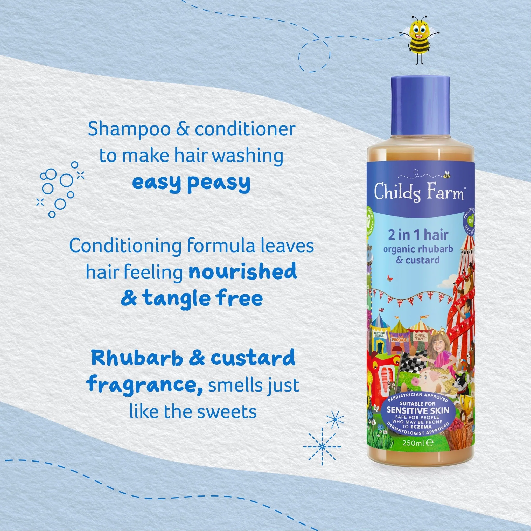 Childs Farm 2 in 1 shampoo & conditioner organic rhubarb & custard - Image 4
