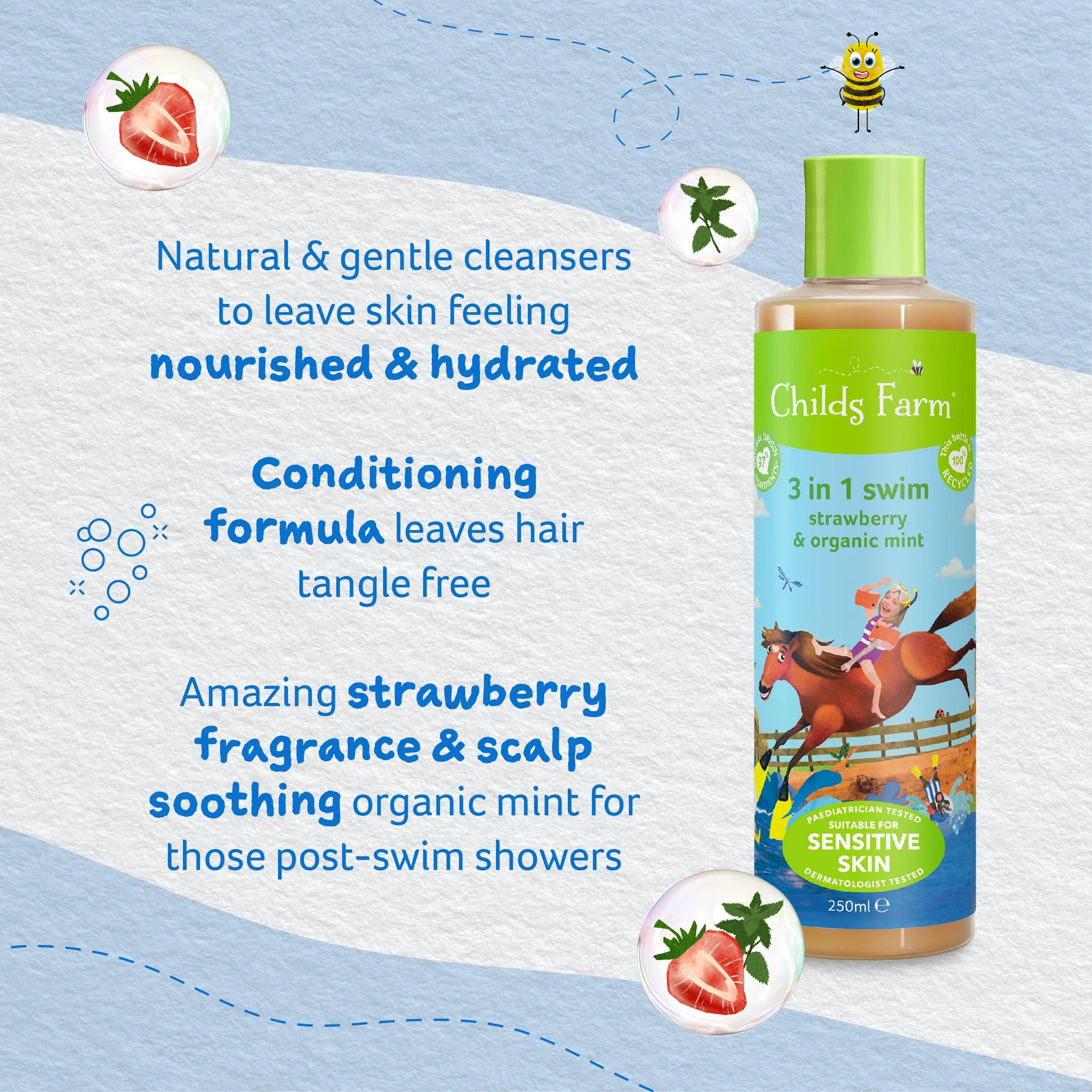 Childs Farm 3 in 1 swim strawberry & organic mint - Image 10