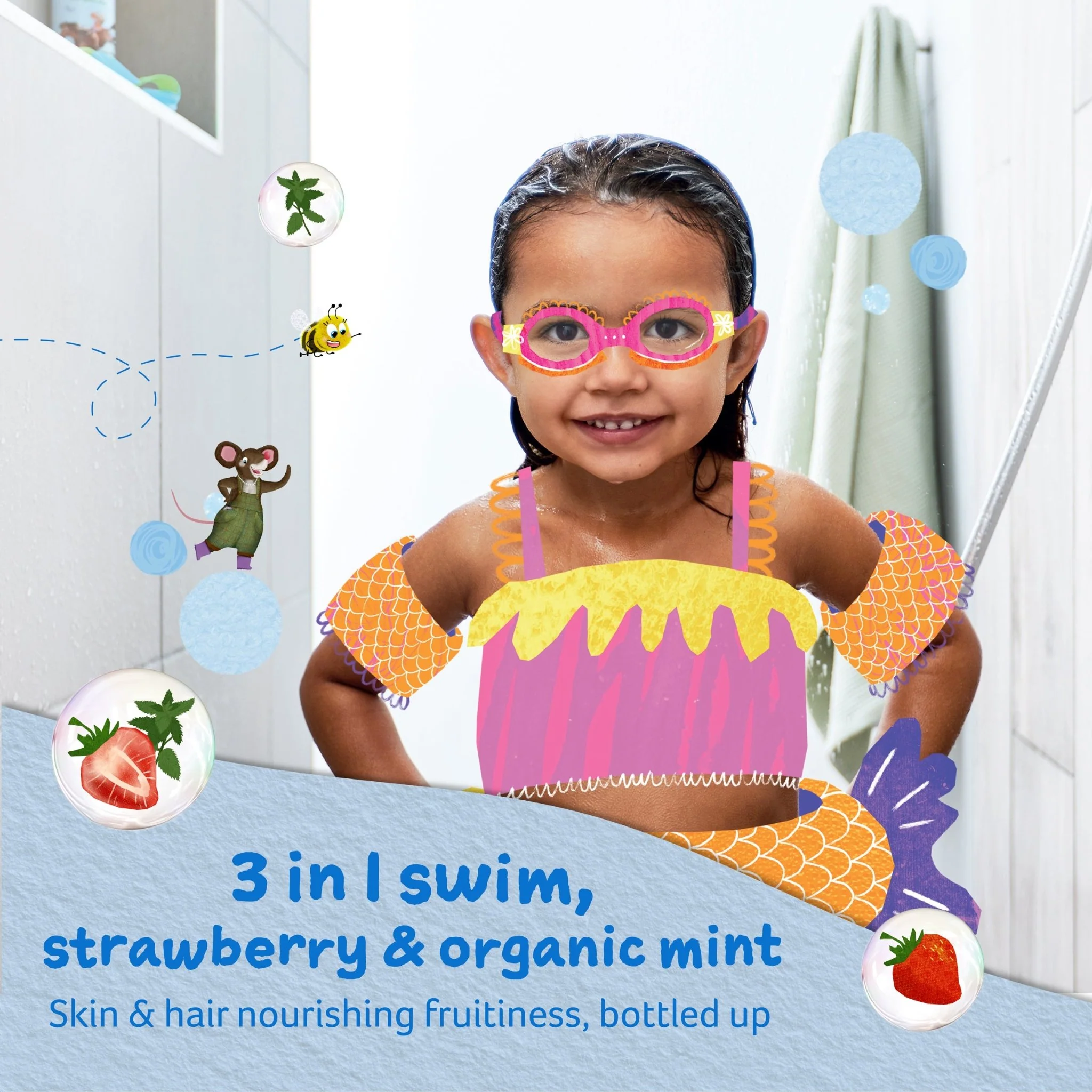 Childs Farm 3 in 1 swim strawberry & organic mint - Image 3