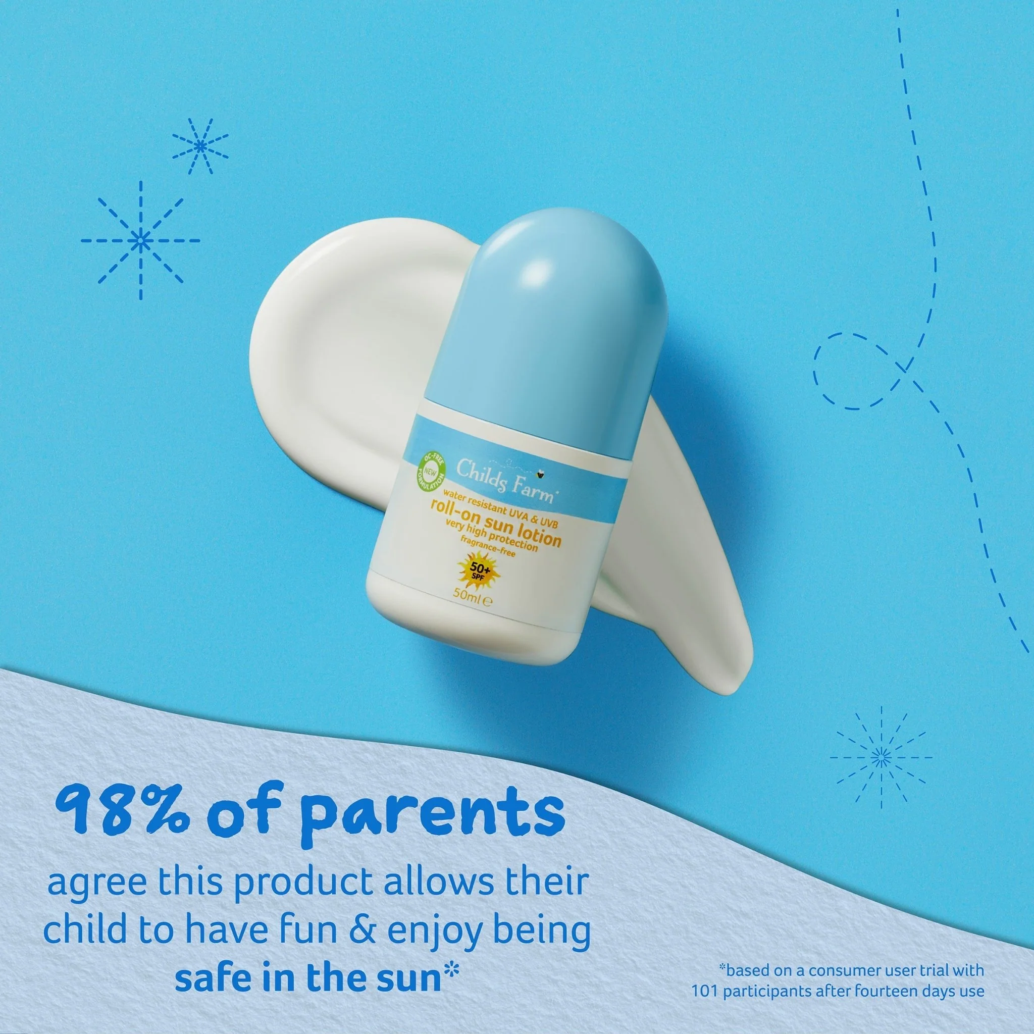 Childs Farm 50+ SPF roll-on sun lotion fragrance-free (DACH) - Image 3