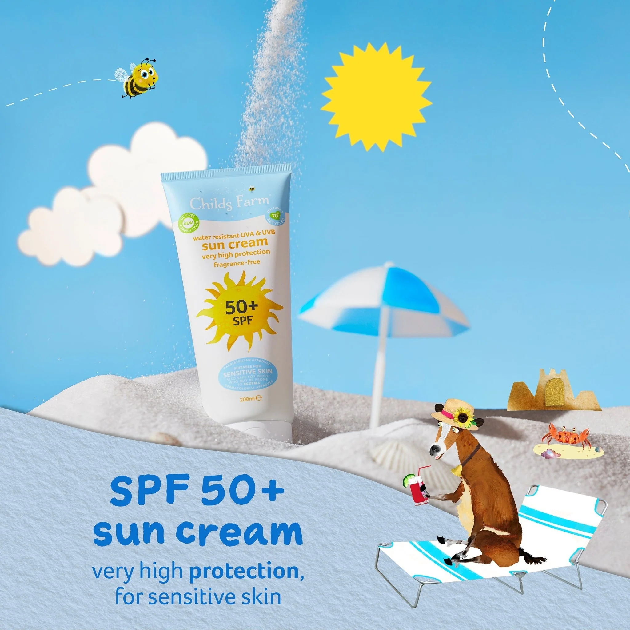 Childs Farm 50+ SPF sun cream fragrance-free (DACH) - Image 2