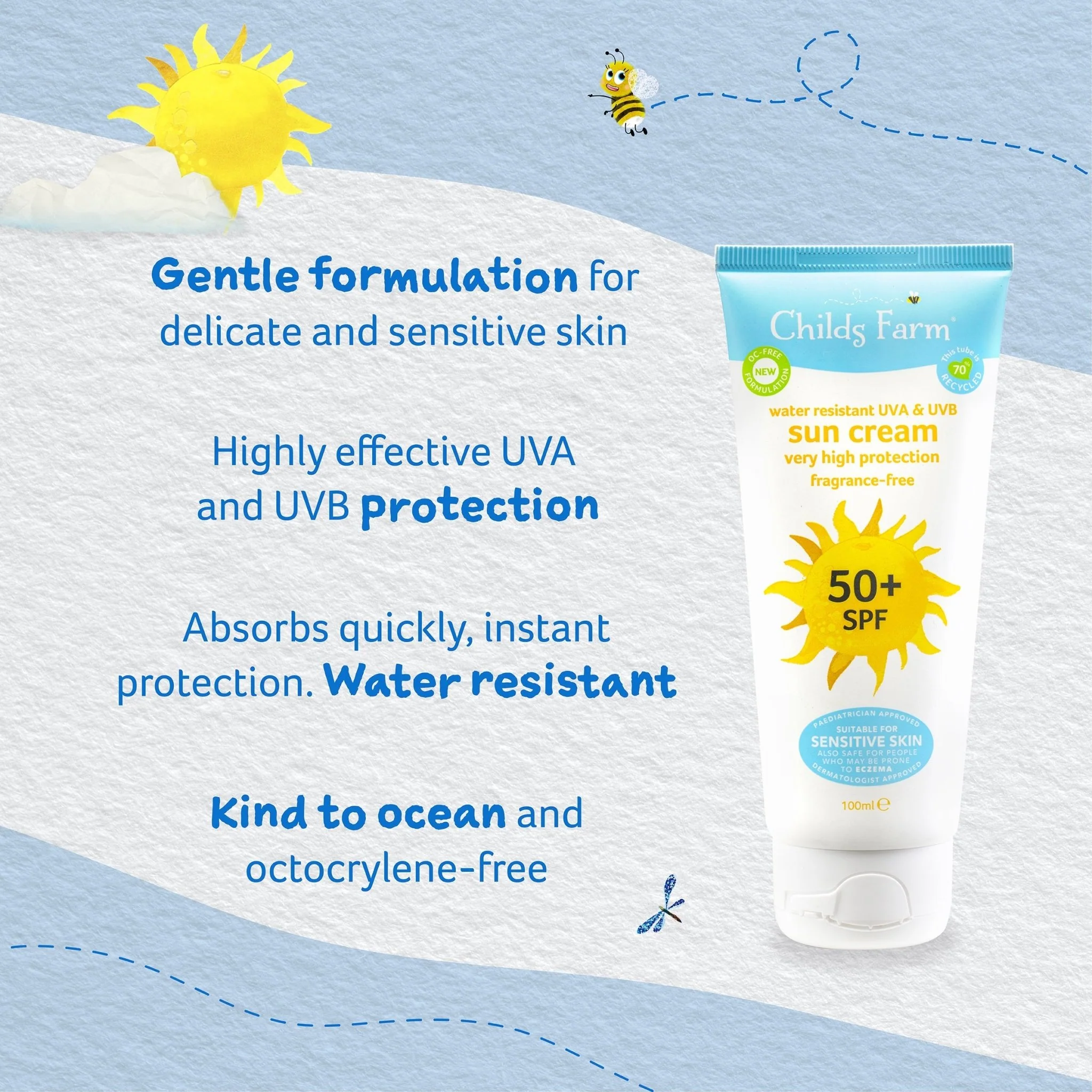 Childs Farm 50+ SPF sun cream fragrance-free (DACH) - Image 4