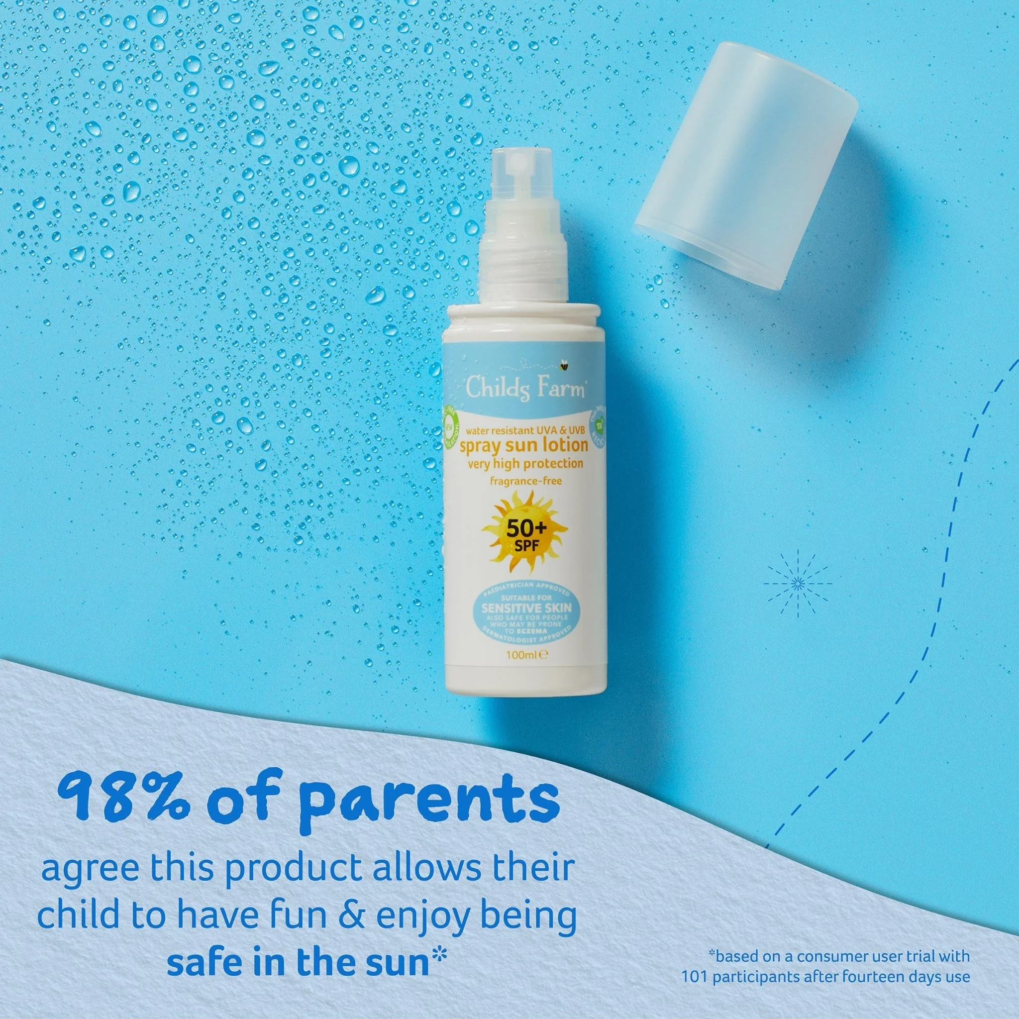 Childs Farm 50+ SPF sun lotion spray fragrance-free (DACH) - Image 3