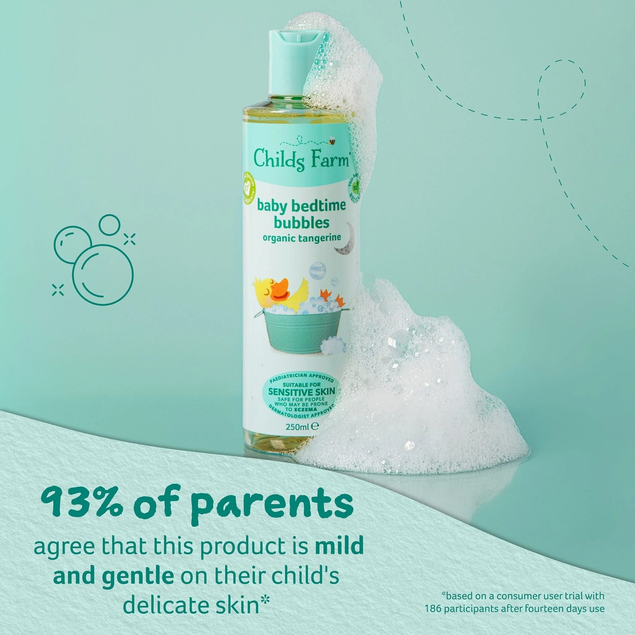 Childs Farm baby bedtime bubbles organic tangerine - Image 3