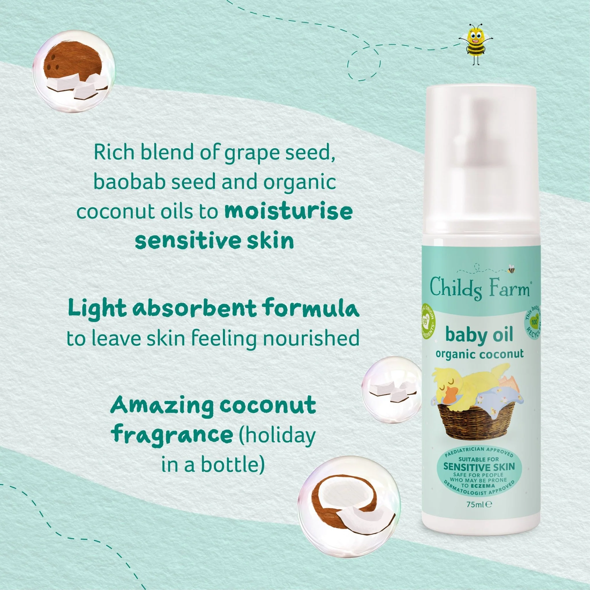 Childs Farm baby oil organic coconut - Image 4