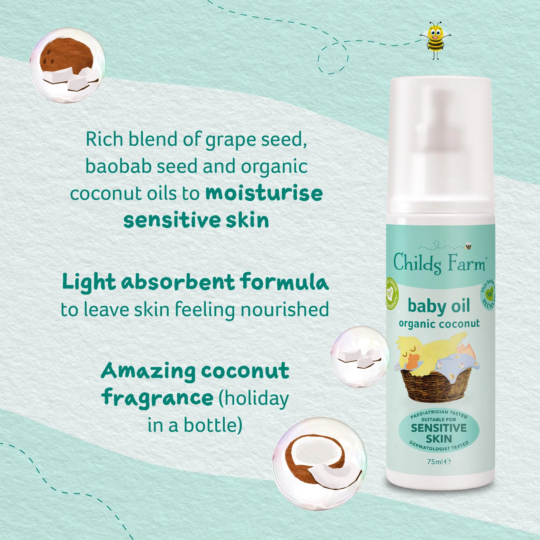 Childs Farm baby oil organic coconut - Image 9