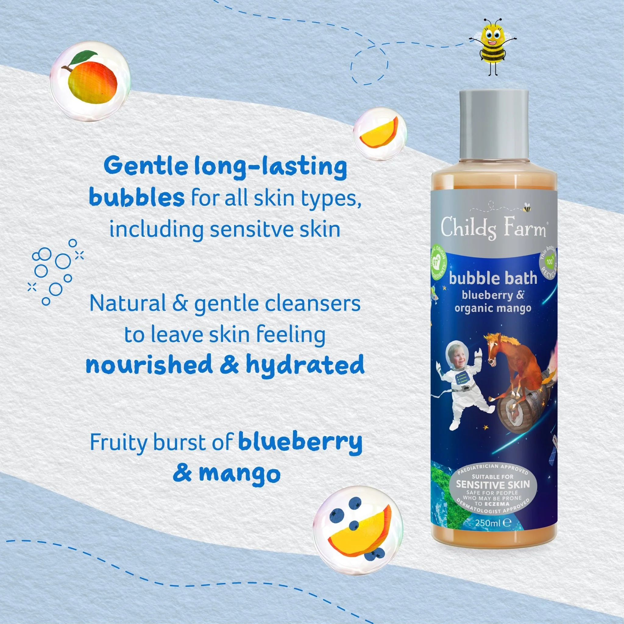 Childs Farm bubble bath blueberry & organic mango - Image 4