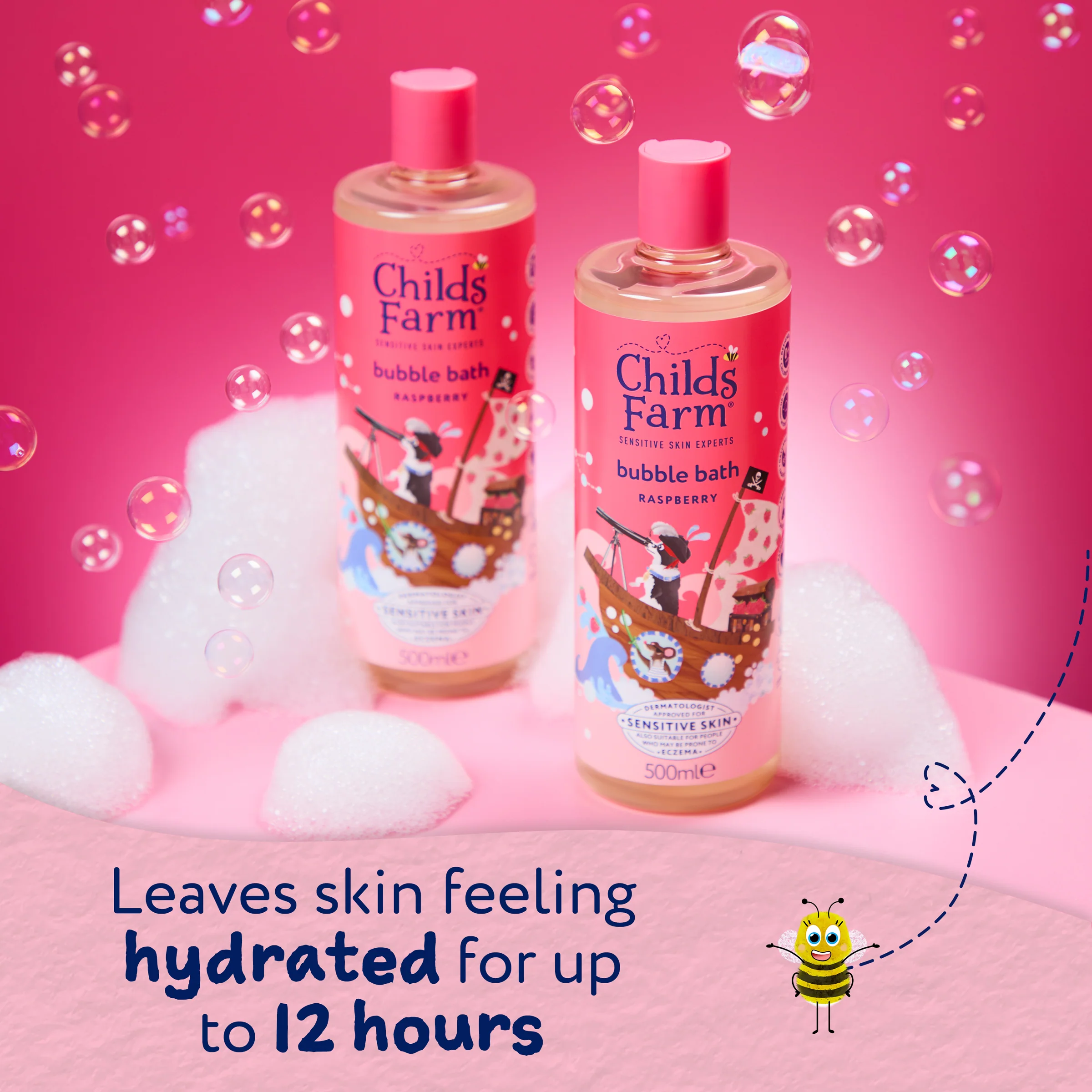Childs Farm Bubble Bath Raspberry 500ml - Image 5