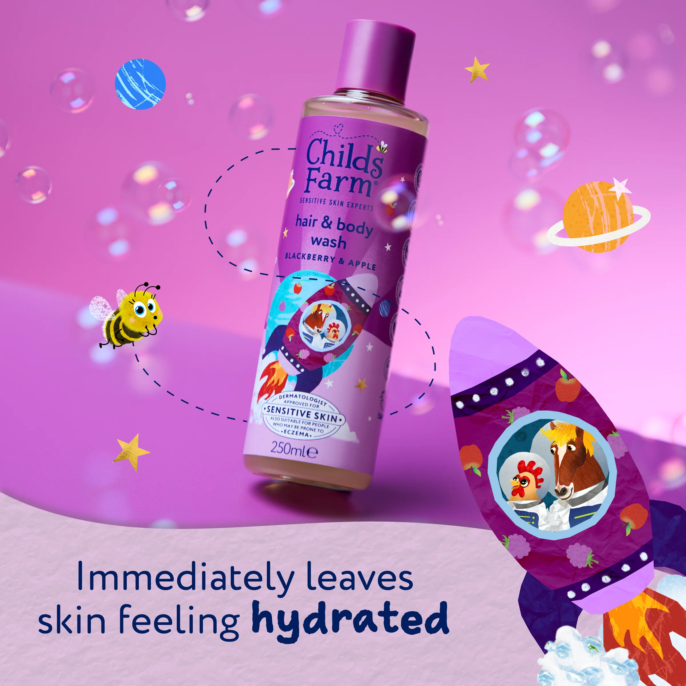 Childs Farm Hair & Body Wash Blackberry & Apple 250ml - Image 5