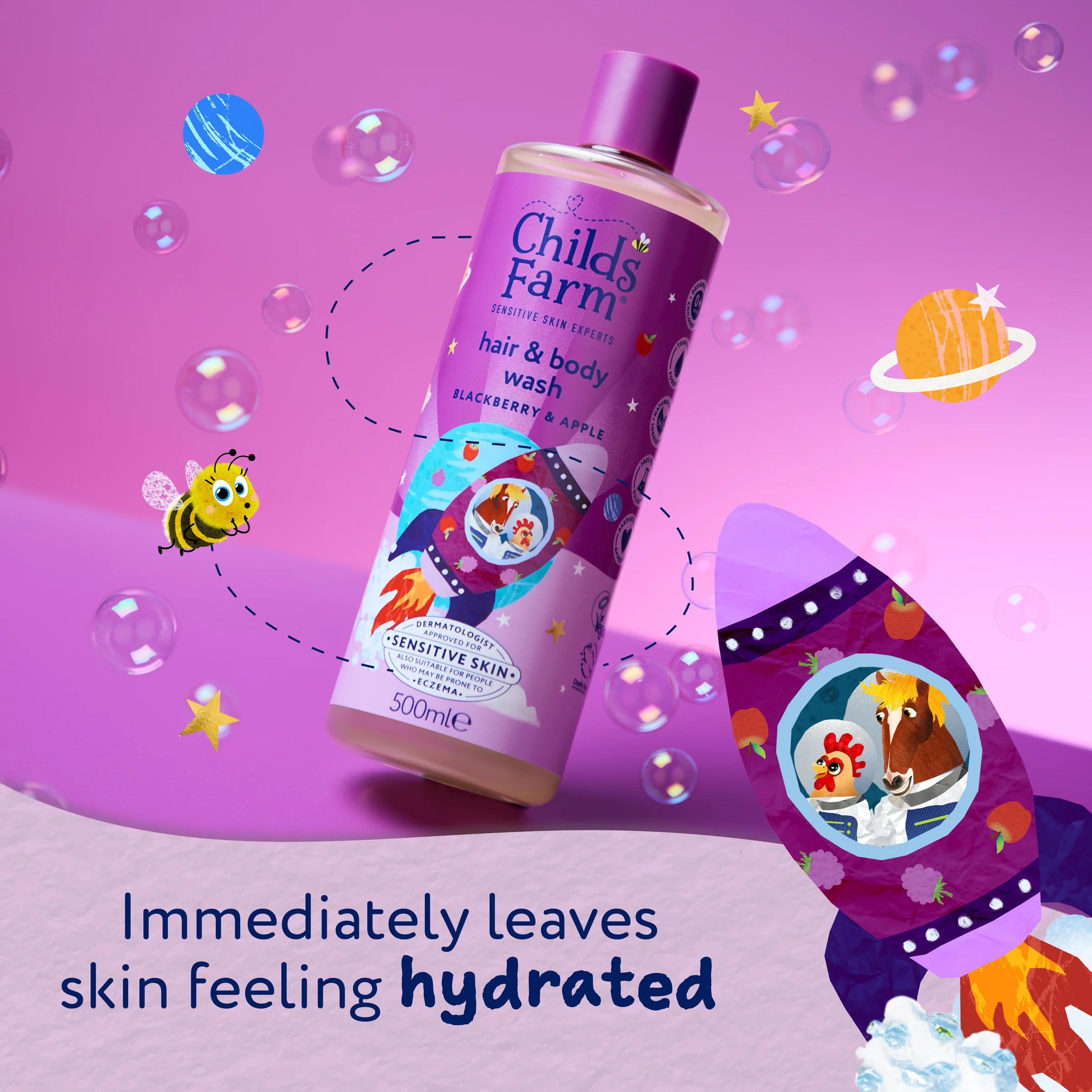 Childs Farm Hair & Body Wash Blackberry & Apple 500ml - Image 5