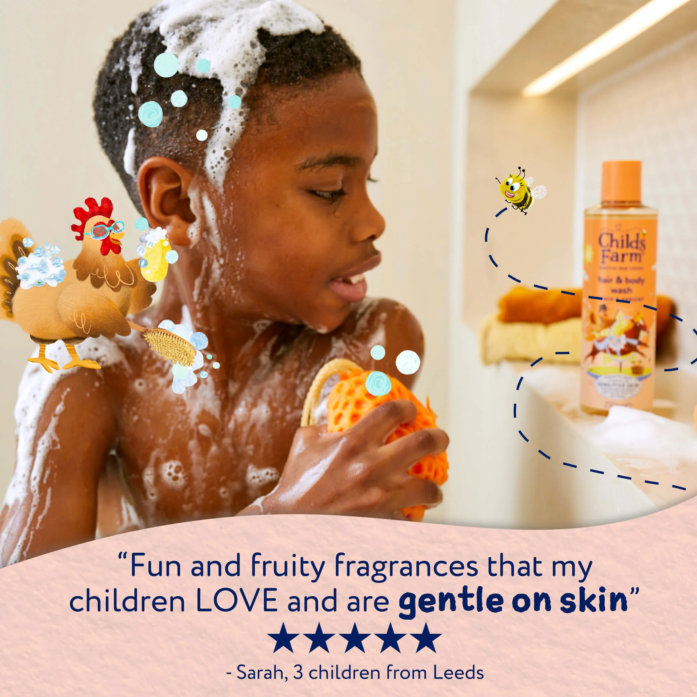 Childs Farm Hair & Body Wash Peach & Apricot 250ml - Image 3