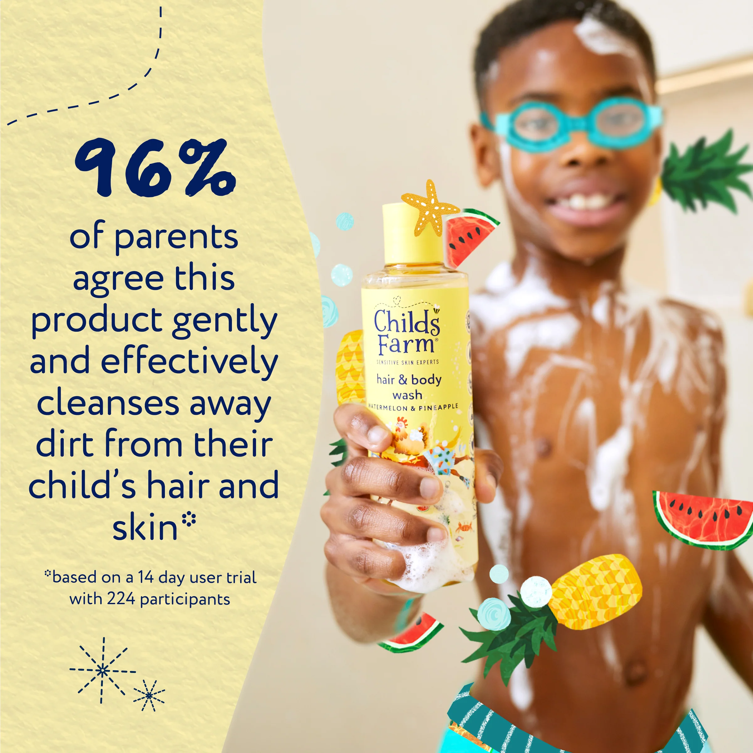 Childs Farm Hair & Body Wash Watermelon & Pineapple 500ml - Image 8
