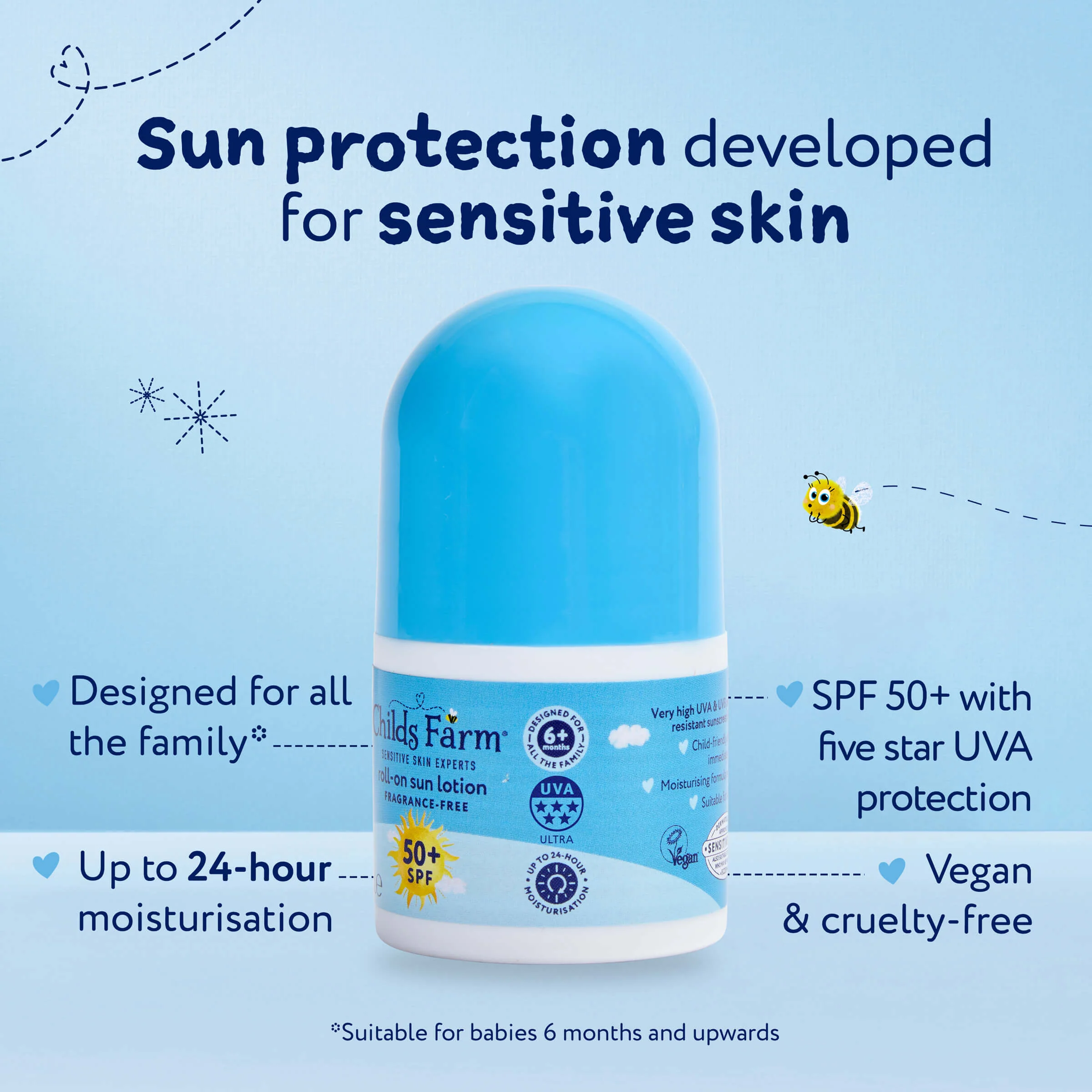Childs Farm SPF50+ Roll On Fragrance-Free 50ml - Image 6