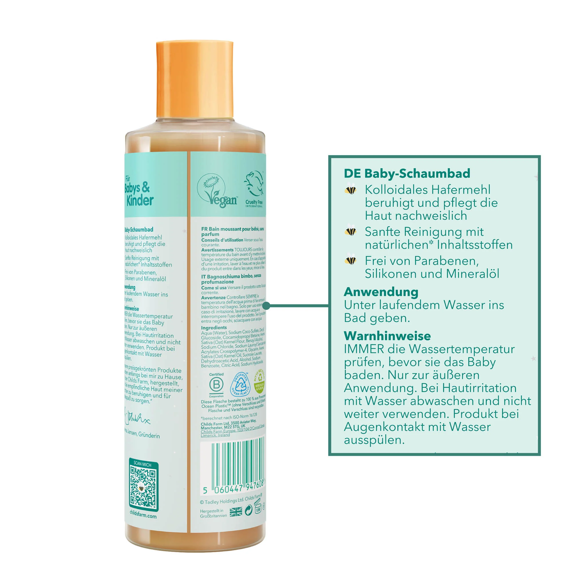 Childs Farm OatDerma™ baby bubble bath fragrance-free - Image 9